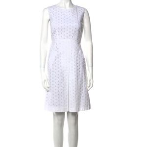 Diane Von Furstenberg White A- Line Midi Dress with pockets